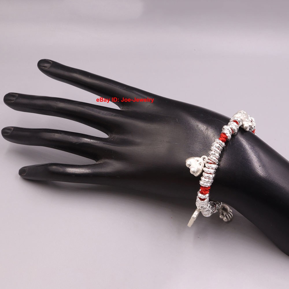 Pure Sterling Silver 925 Bracelet OWN Design Car Wealth Charm Fit Wrist 6.5inch