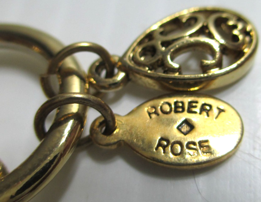 Robert Rose Bracelet 3 Strands Beaded Gold-Tone Metal Amber BOX