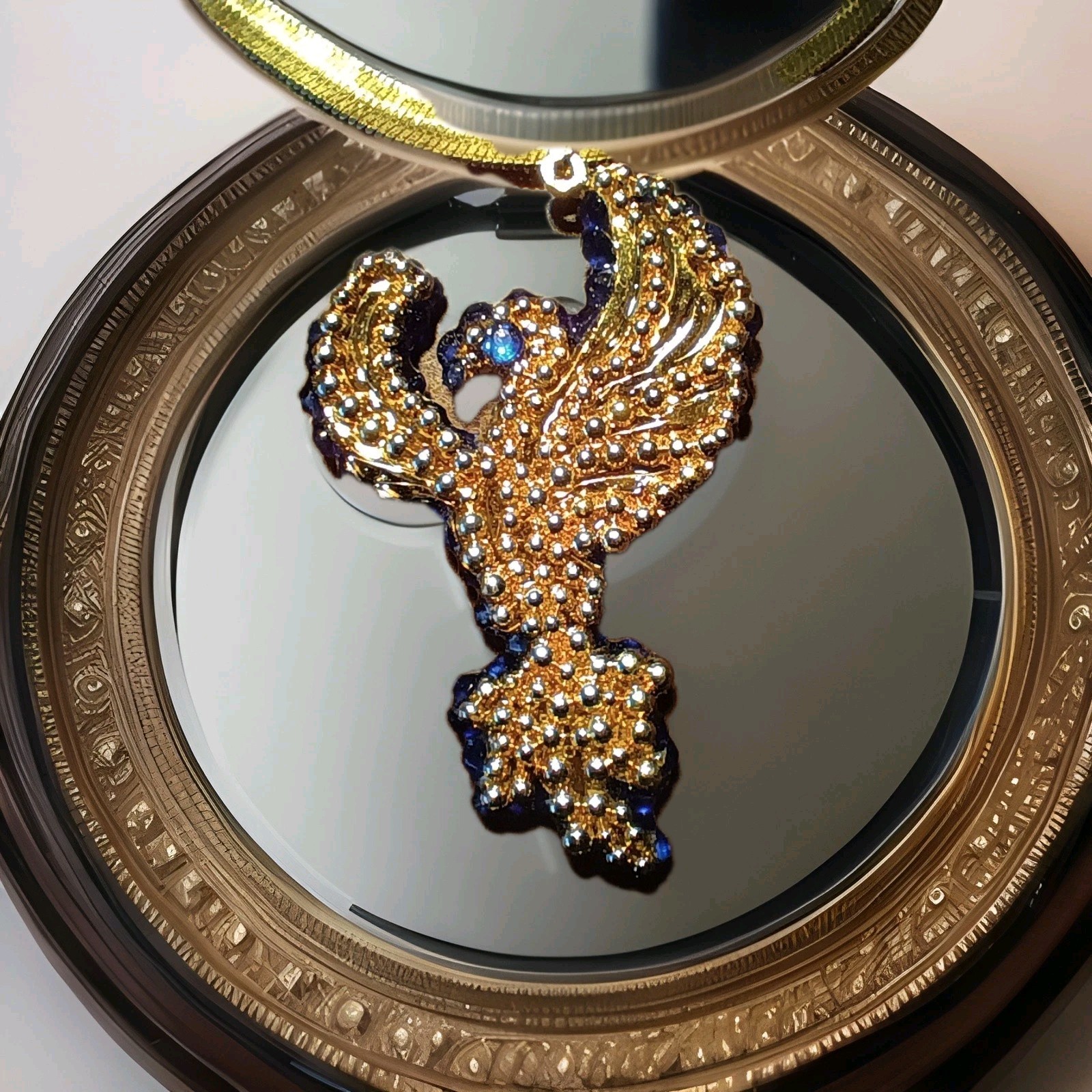 Crystal Phoenix Necklace – Dual Ice & Fire Bird Jewelry – Phoenix Set Gift