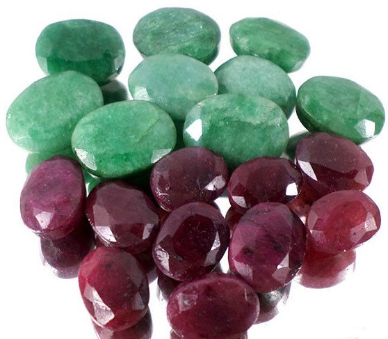 150 Ct+ Natural Exclusive Emerald and Ruby Faceted Gems Lot For Jewelry Making