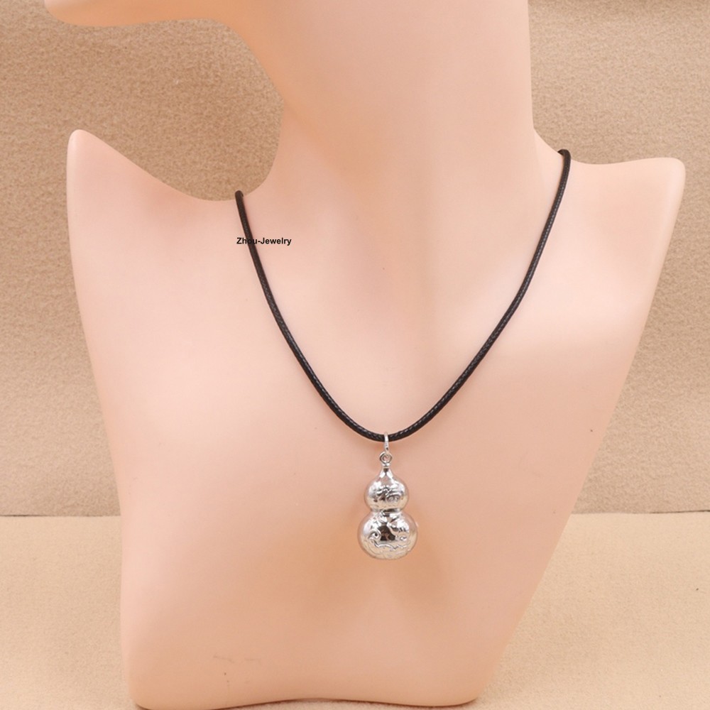 Pure 925 Sterling Silver Gourd Pendant -Blessing & Good Luck Amulet Chinese GIFT