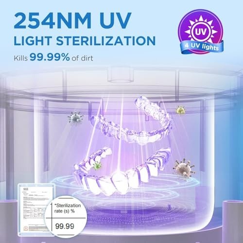 Dental Ultrasonic Cleaner for Retainers, Dentures, Aligners, Jewelry