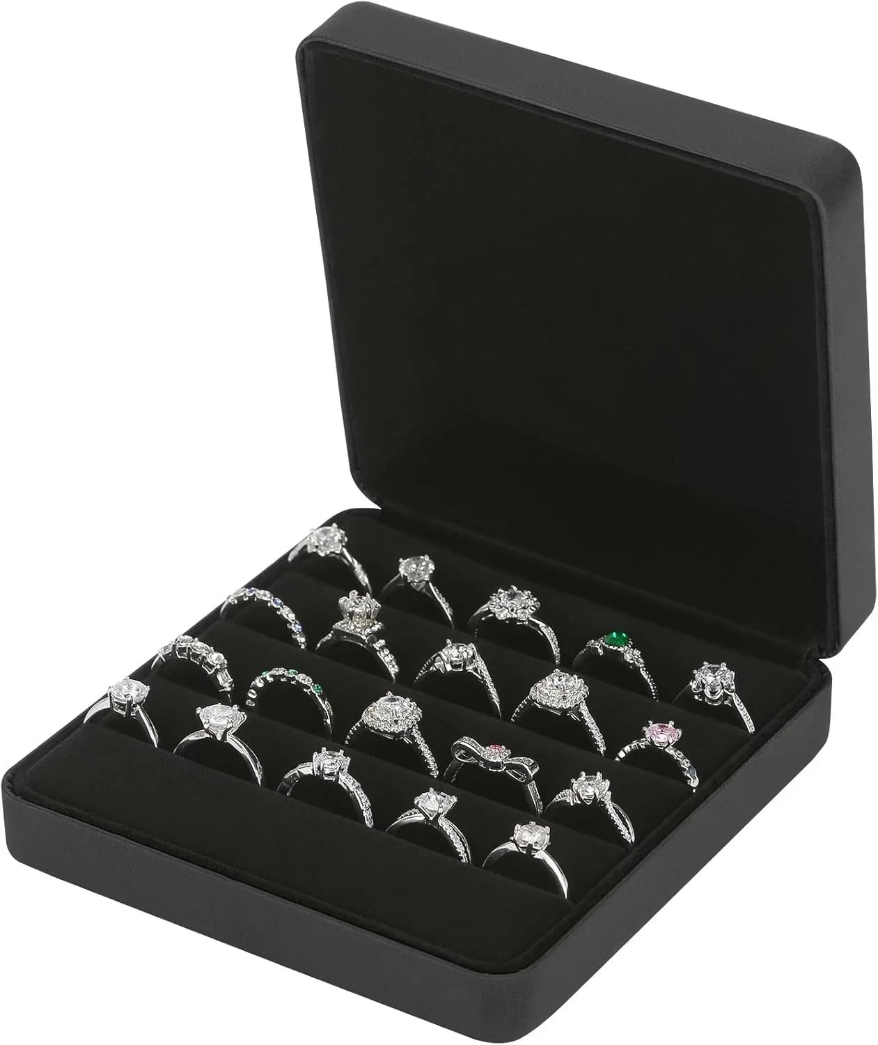 Ring Storage Organizer Box for Multiple Rings, Travel Portable Jewelry Ring Stud