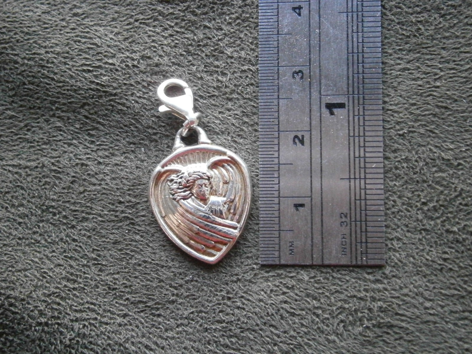 Gabriel Angel of Hope Vintage Sterling Silver Bracelet Clip Charm Pendant 4.6g