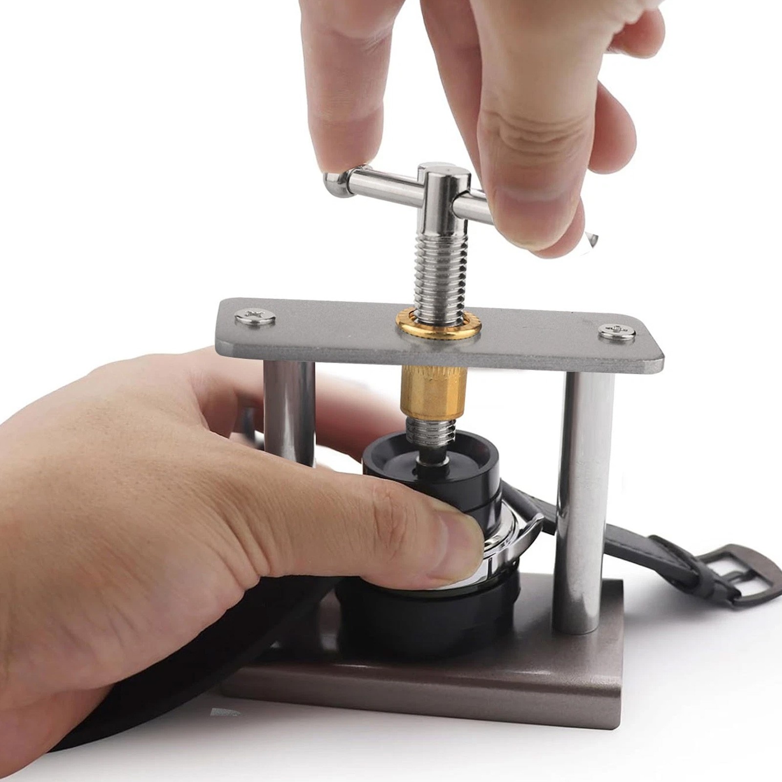 Watch Press Tool Set – Back Case Closer with 12 Molds Battery Replace DIY Repair