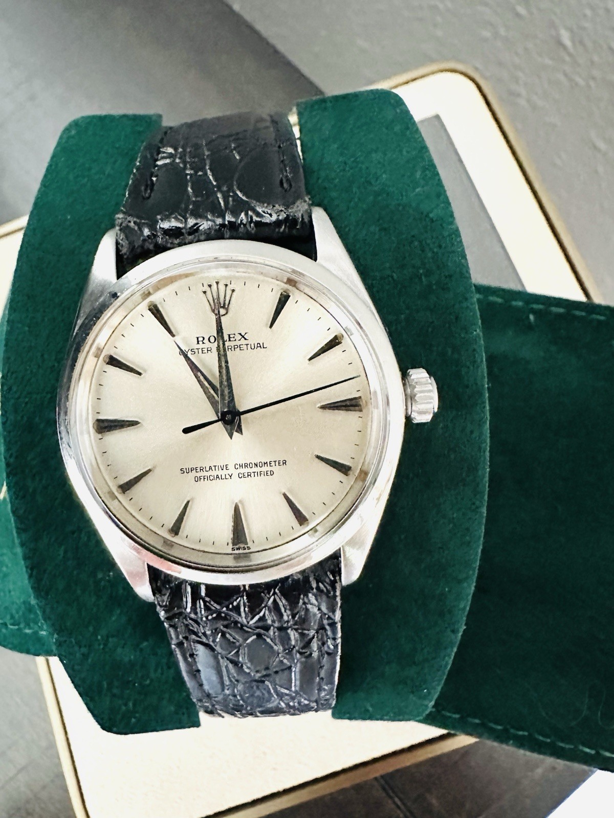 Vintage Men’s Rolex Oyster Perpetual 34mm Ref 1002 Stainless Steel Watch