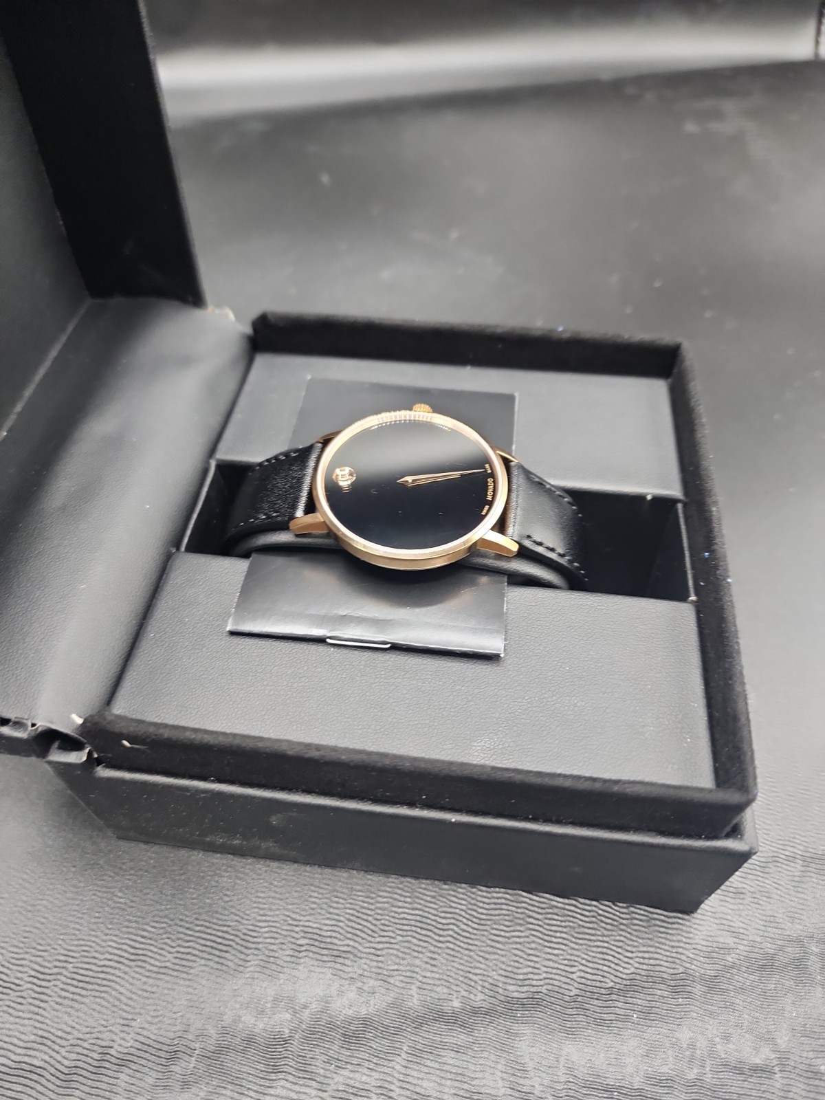 Movado Museum Rose Gold And Leather Wristwatch for Men – New In Box, New Battery