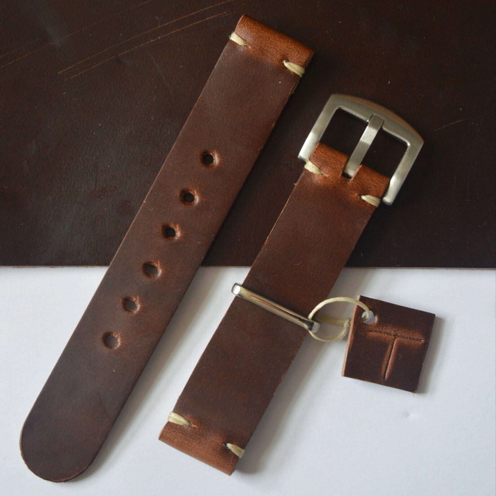 Made in England – Horween Dark Brown Leather Watch Strap 18/20/22/24mm