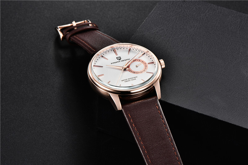 PAGANI DESIGN Men’s Sport Watch Military Waterproof Brown Leather Strap Watches
