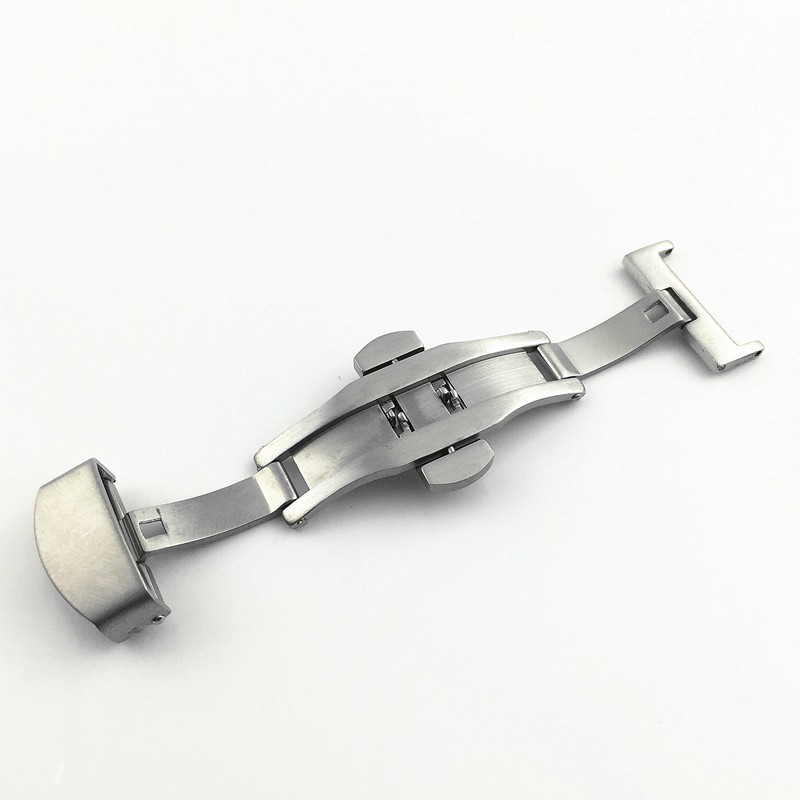 Brushed Solid Stainless Steel Watch Buckle Butterfly Clasp 12 14 16 18 20 22mm