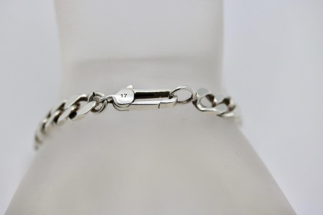 Authentic 925 Sterling Silver Men’s Gucci Ghost Bar ID Curb Link Bracelet