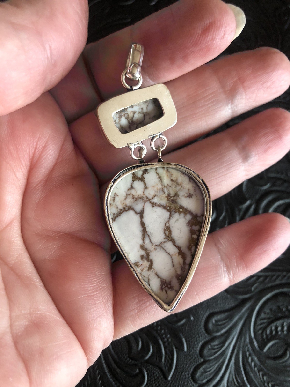 Wild Horse Turquoise Dangle Totem 2.5” Pendant Artisan Handmade