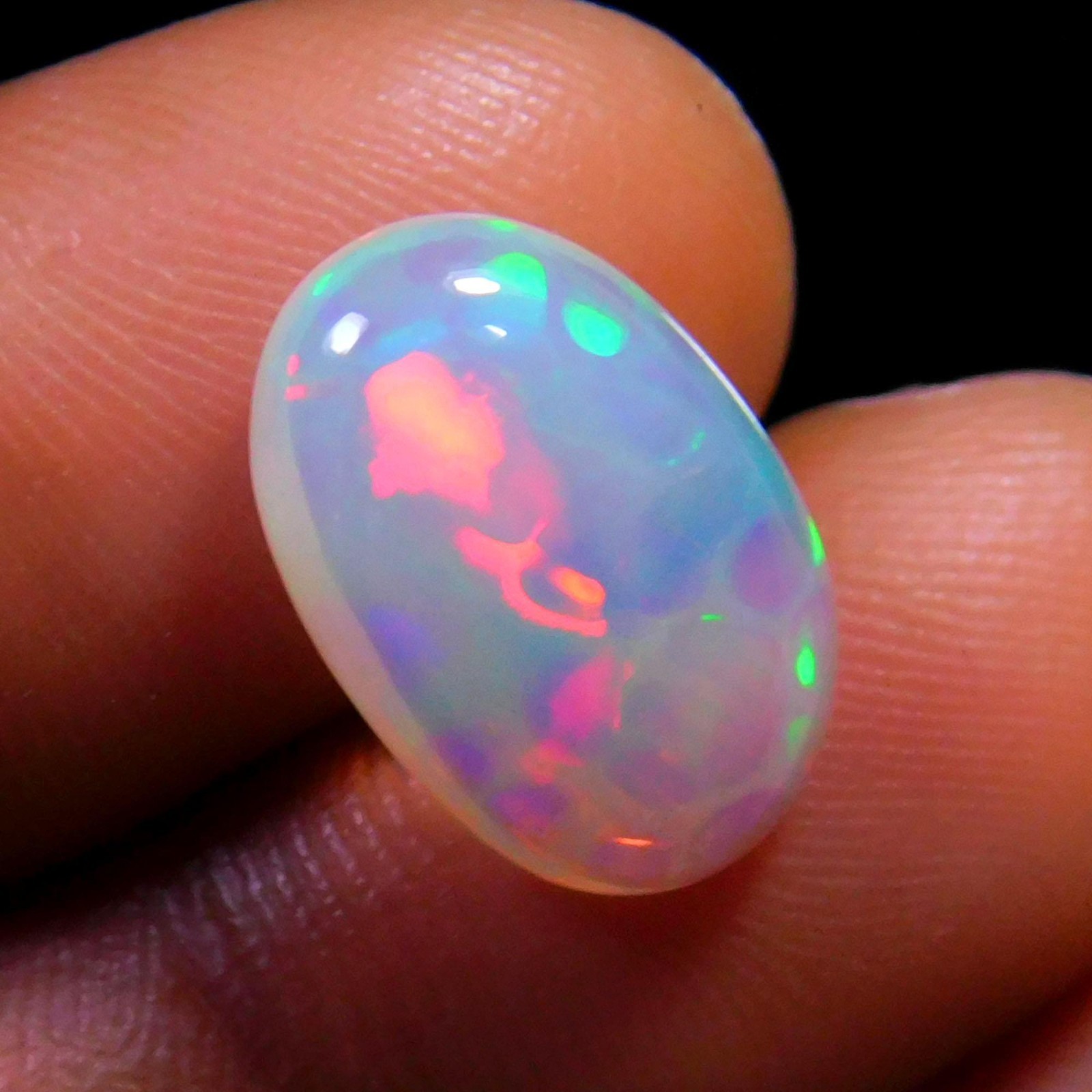 Honeycomb Ethiopian Opal Cabochon Loose Gemstone, Size 14.9×9.8×4.5mm 3.3Cts