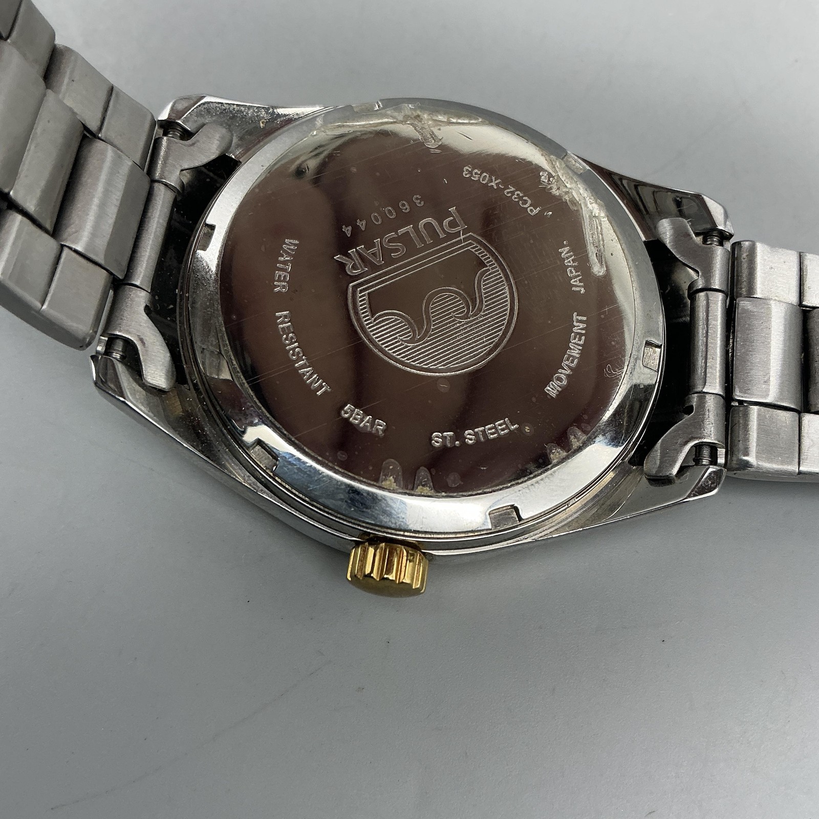 Pulsar PC32-X053 Mens Watch 40mm Two Tone Stainless Date 50M New Battery 7.5″
