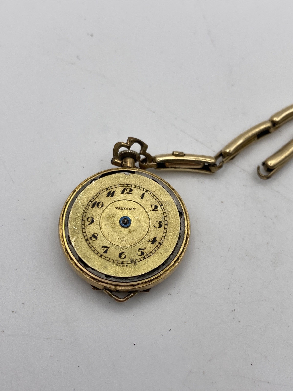 Antique Vauchay Recta Pocket Watch Movement Running Ticks 3adj 15j Swiss No Hand
