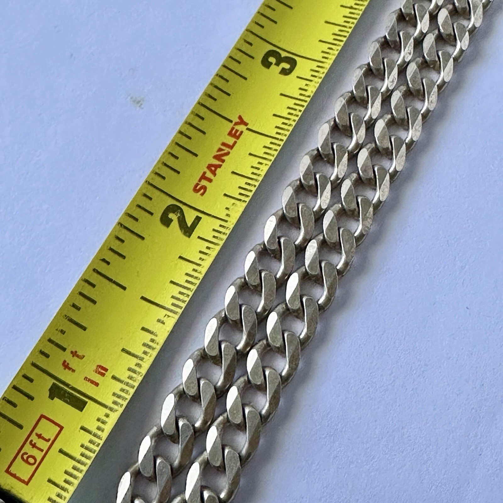 Vintage Italian 925 Sterling Silver Curb Chain Necklace 20″ 7mm 27g Cuban Link