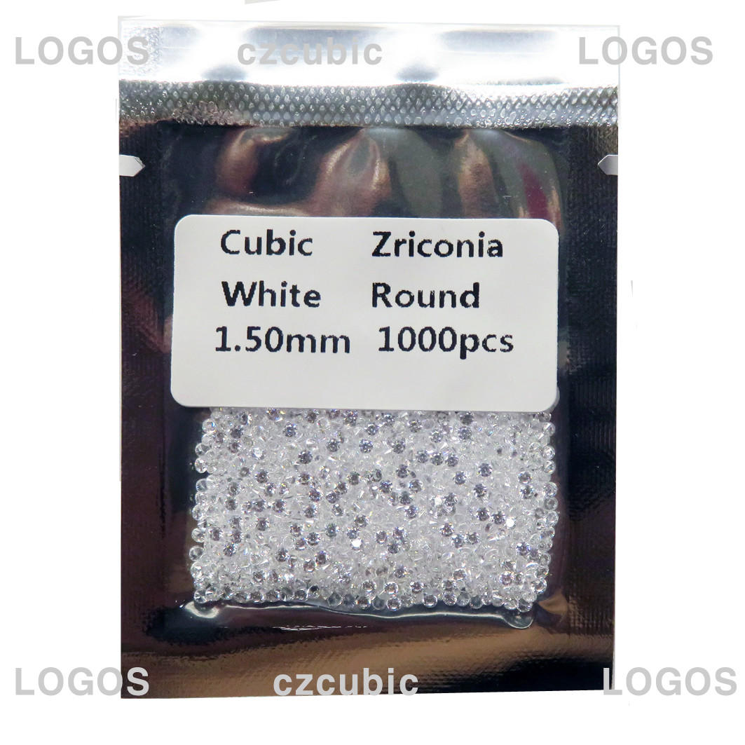 1000 PCS ROUND CUBIC ZIRCONIA/CZ LOOSSE STONE 5A QUALITY 0.80-2.50 MM FREE SHIP