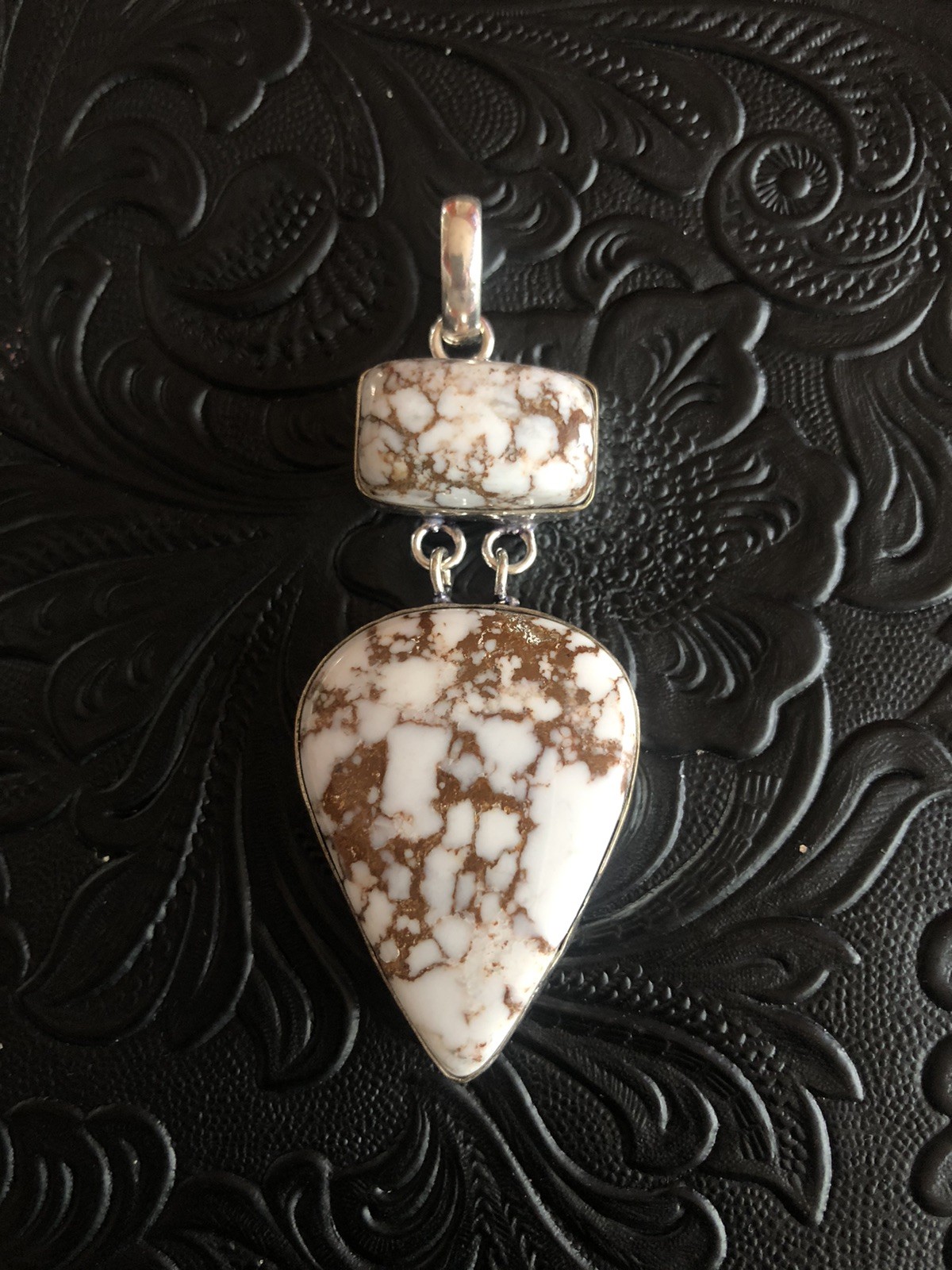 Wild Horse Turquoise Dangle Totem 2.5” Pendant Artisan Handmade