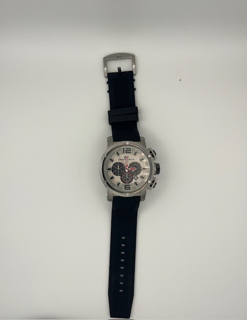 Oceanaut Men’s Watch Quartz Chronograph Dial Black Rubber Strap OC2120