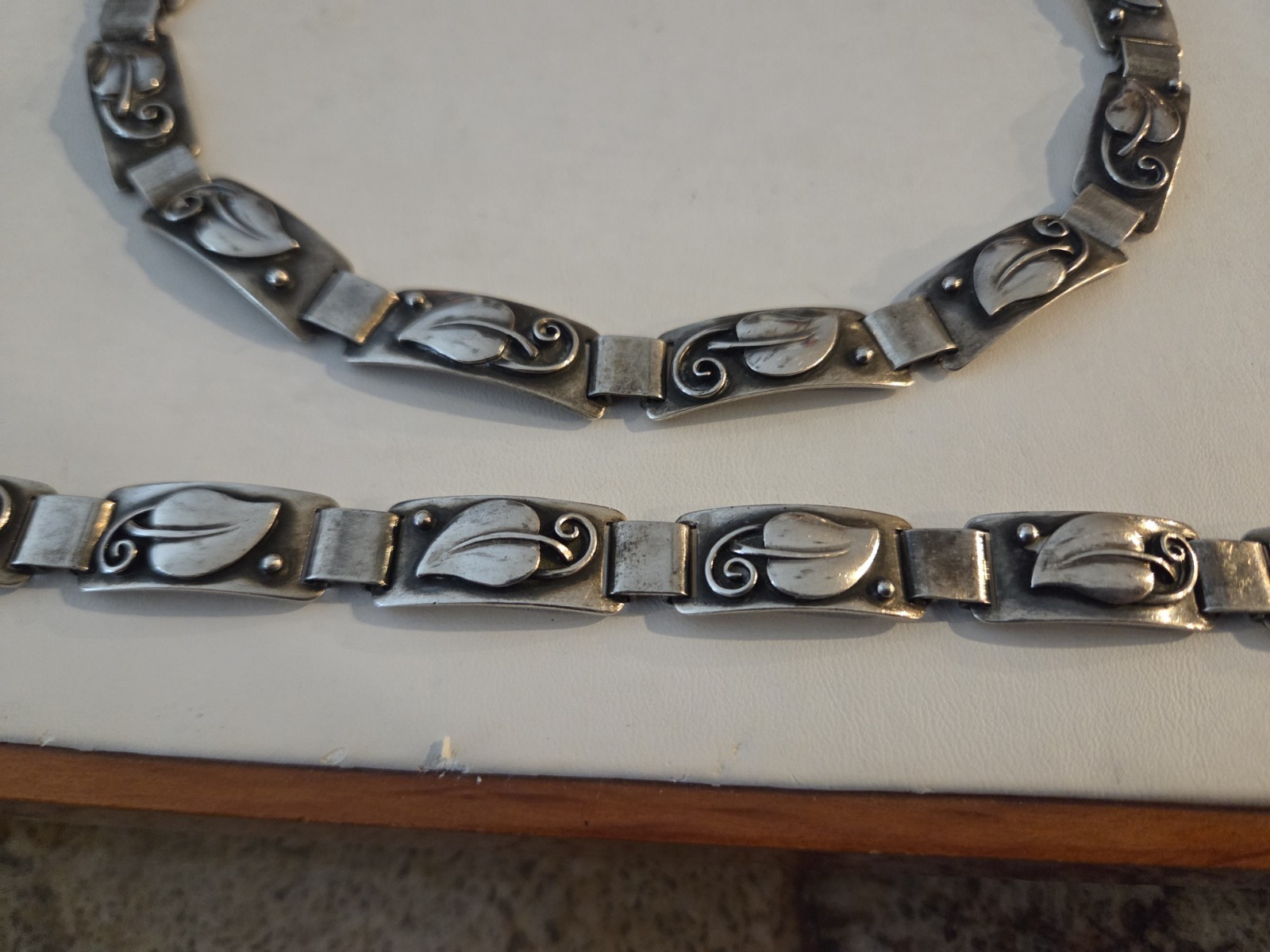 Laurence Foss Sterling Silver Necklace and Bracelet Set 95 Grams #450