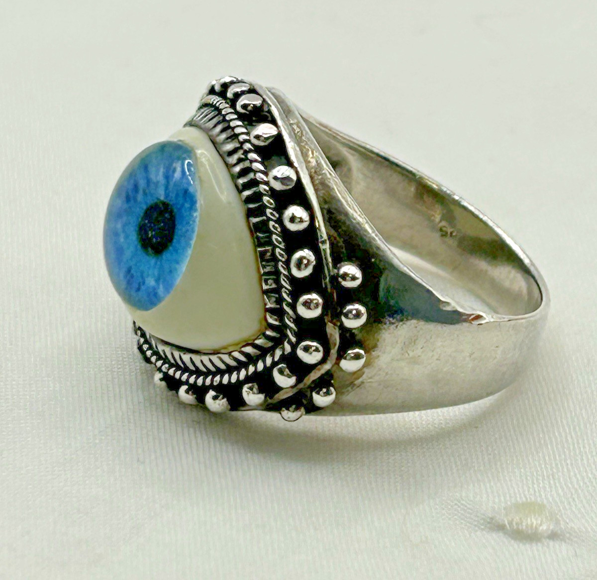VTG Sterling Silver Human Eye Eyeball Men’s Pinky Ring Size 7.75 8.8 grams