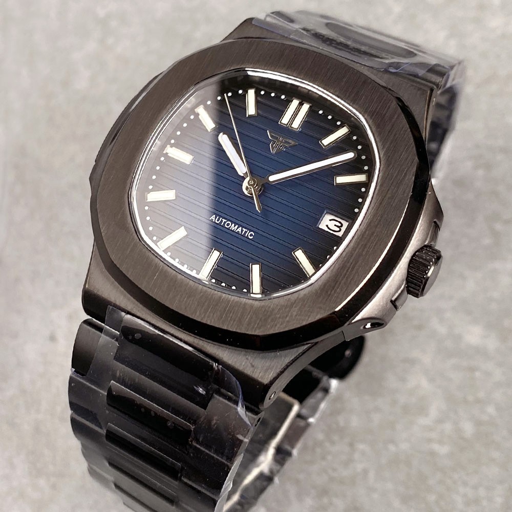 20ATM Tandorio 40mm Black PVD Sapphire Glass Automatic NH35 Movement Men Watch