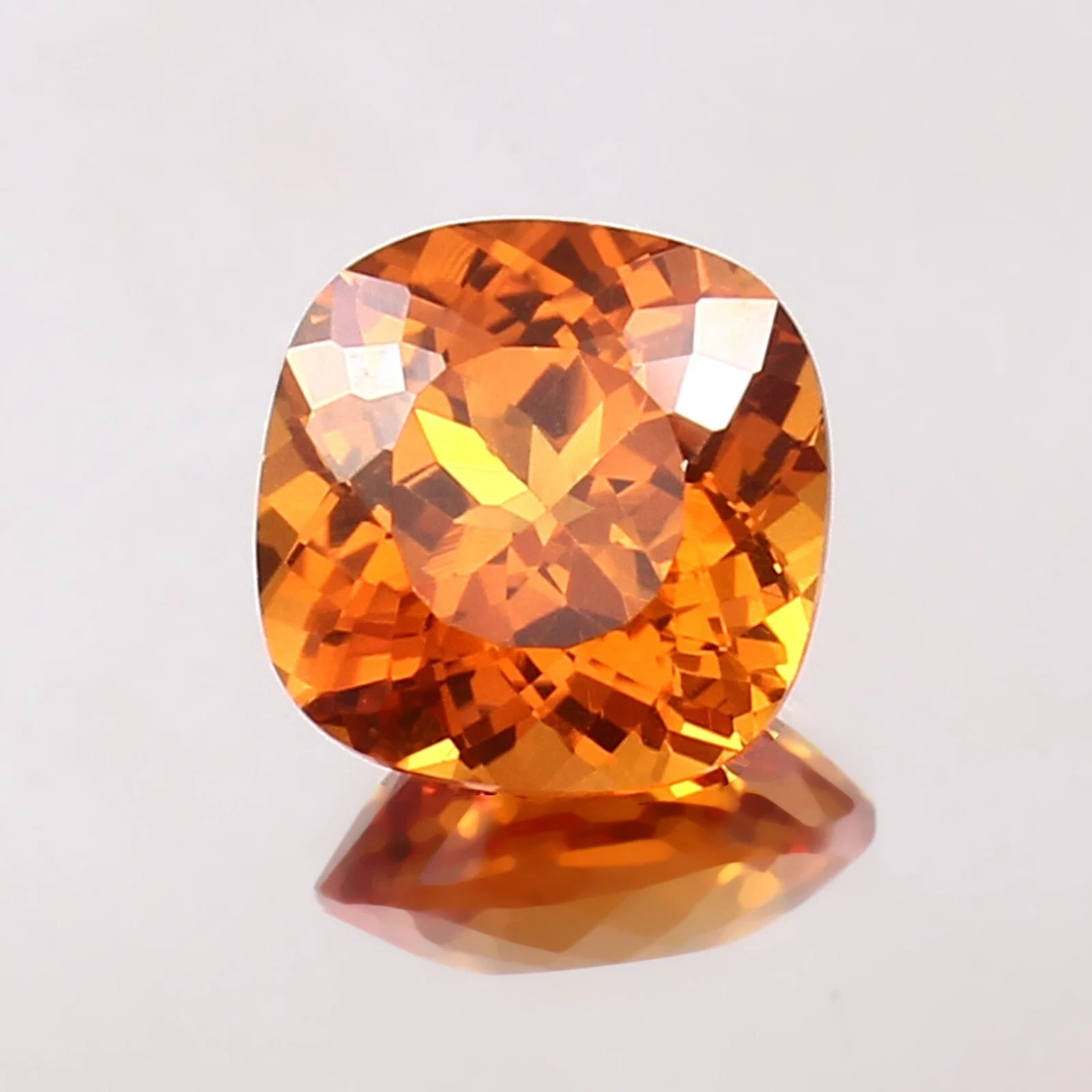 21 Ct Natural Cushion Cut Orange Sapphire Certified Flawless Loose Gemstone