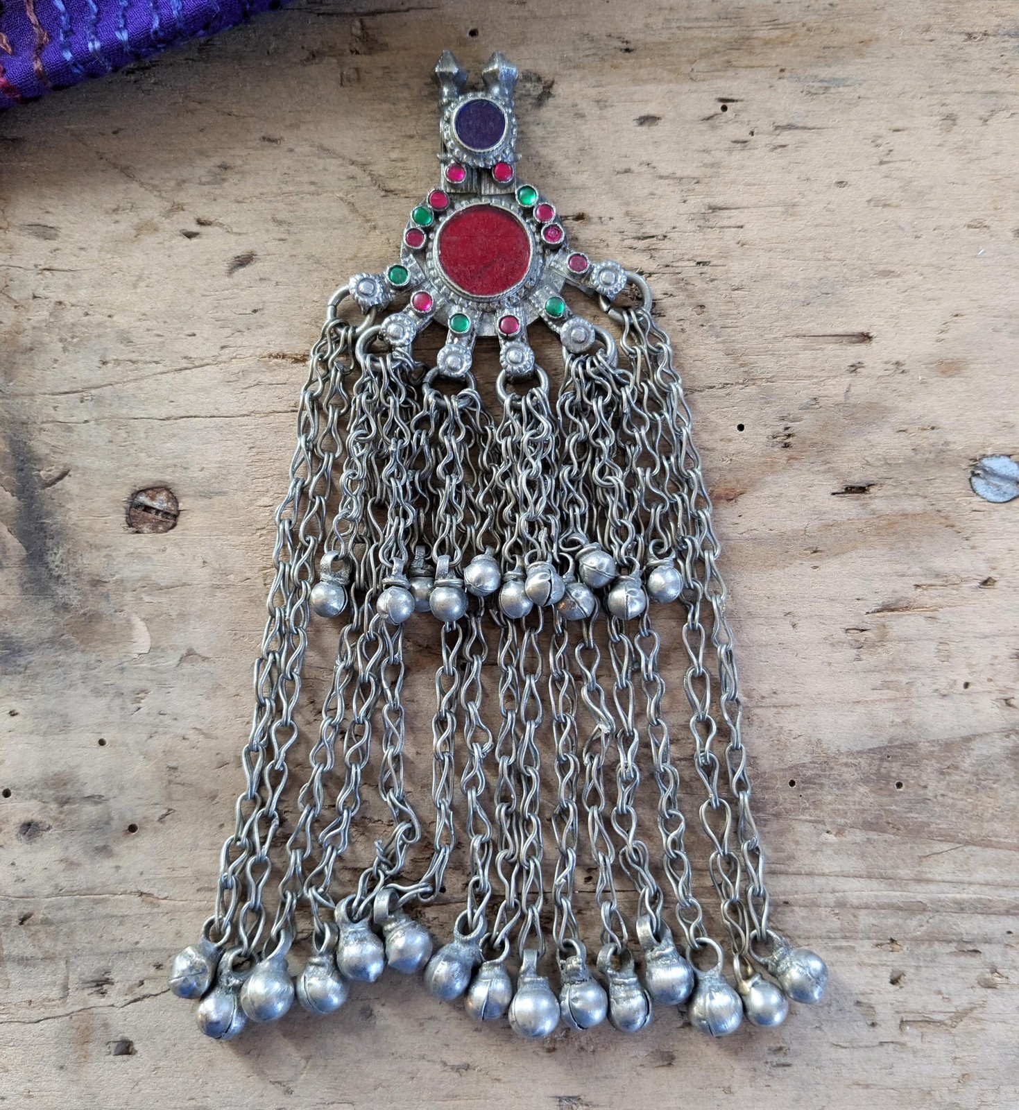 Vintage Waziri Tribal Pendant Large Jingling Jewelry (19372)