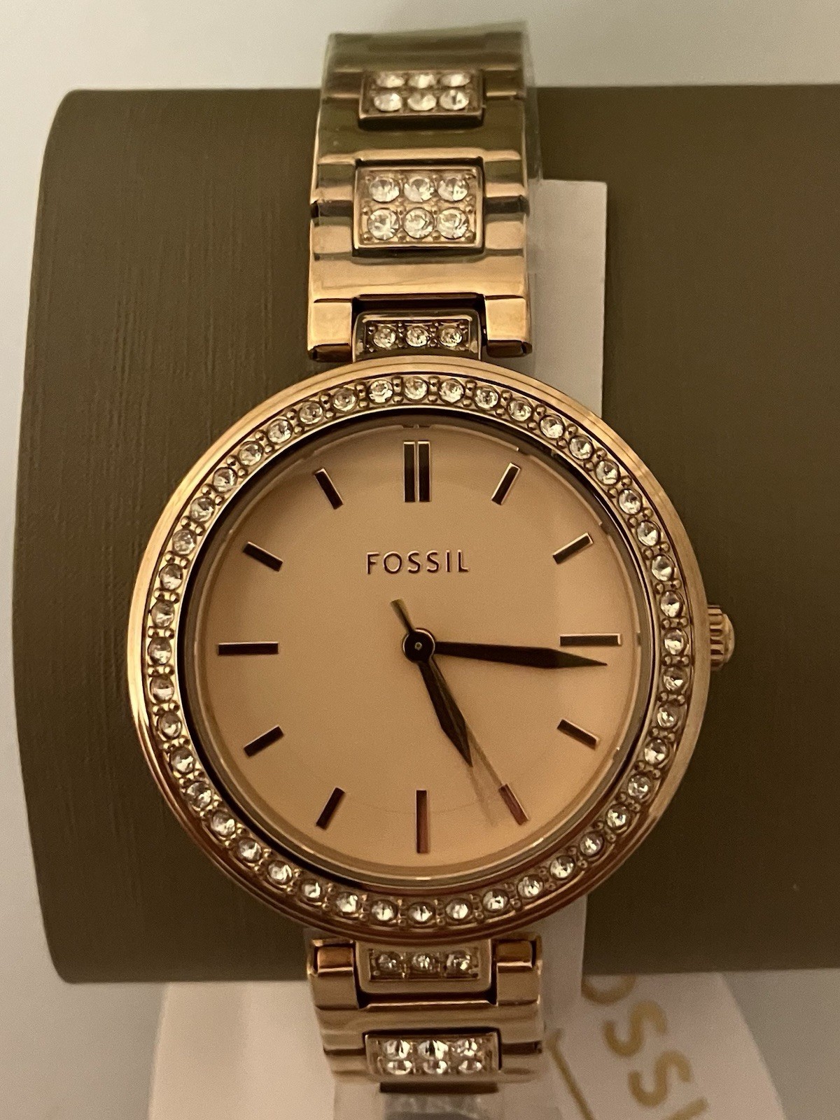 Fossil Women’s, 32mm, Karli Rose Gold Tone Crystal ! Miyota 2035 Caliber