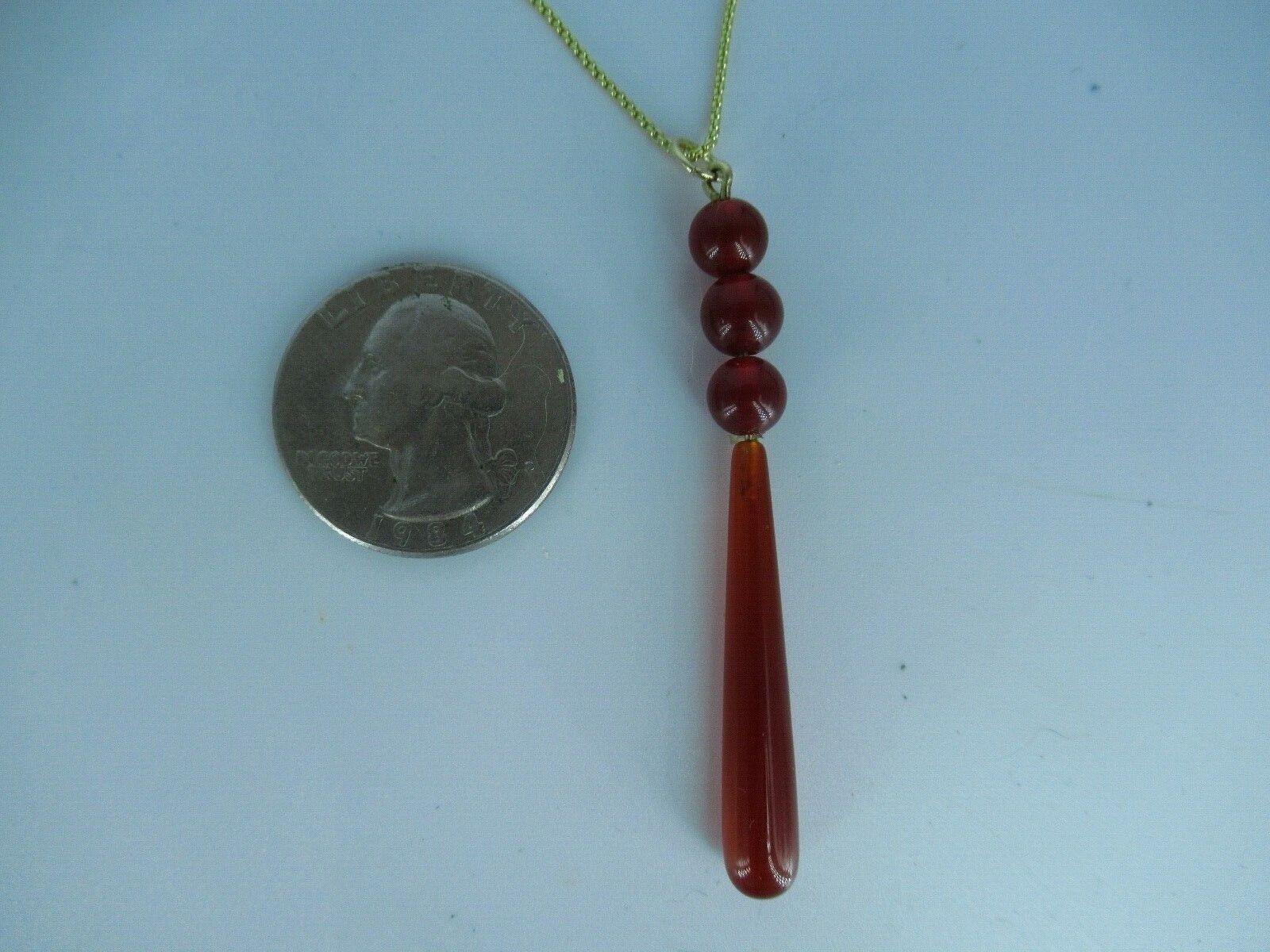 14Kt. Yellow Gold Filled Carnelian 18″ Pendant