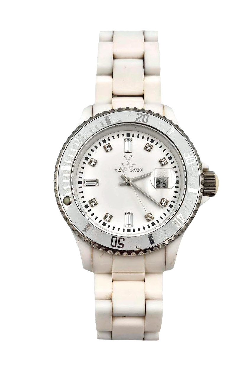 ToyWatch F1181 Womens White Cabana Plasteramic Watch 41 mm