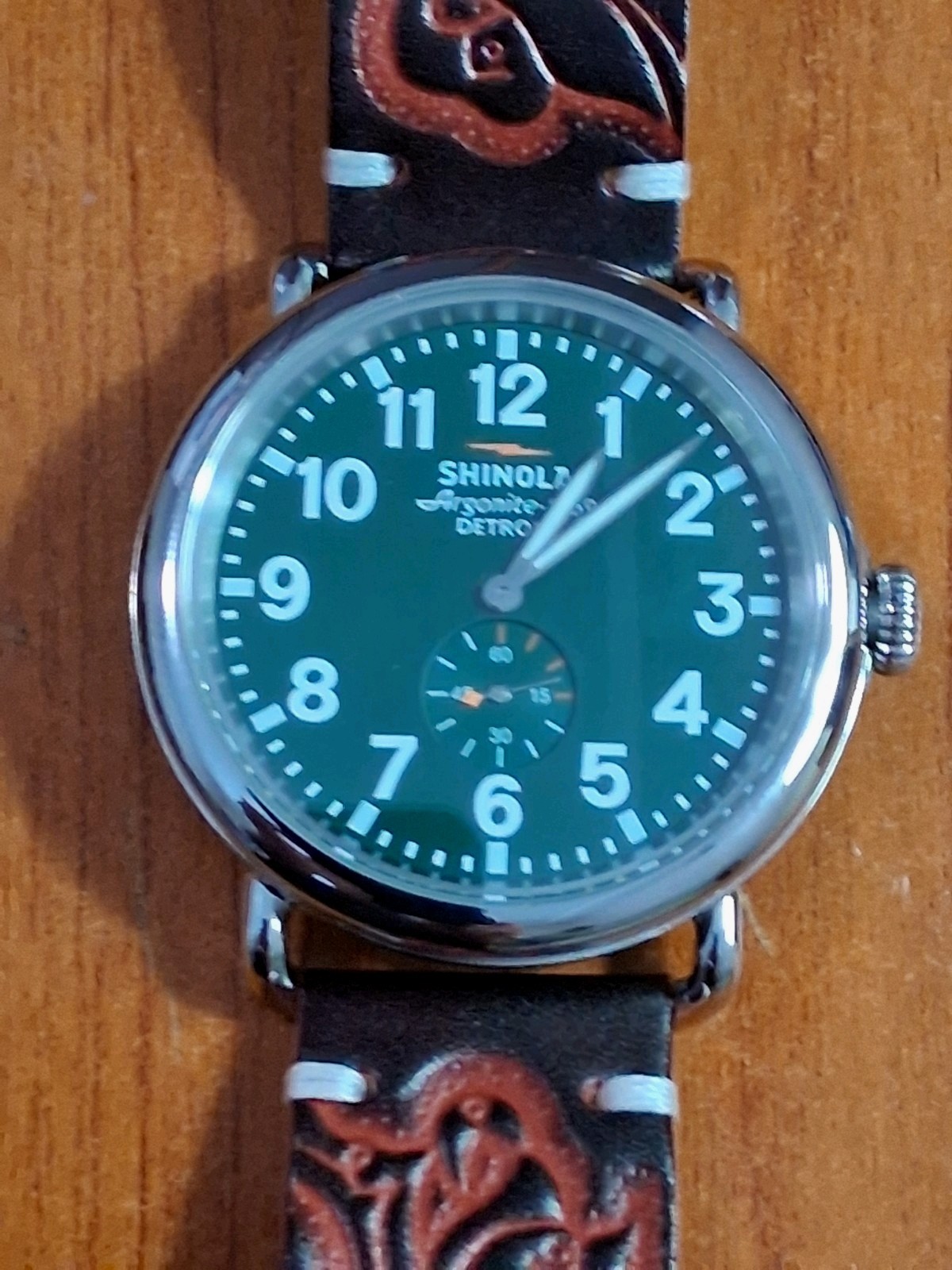 Shinola Runwell Argonite-1069 Mens Quartz Watch Stainless Steel With Box & Cards