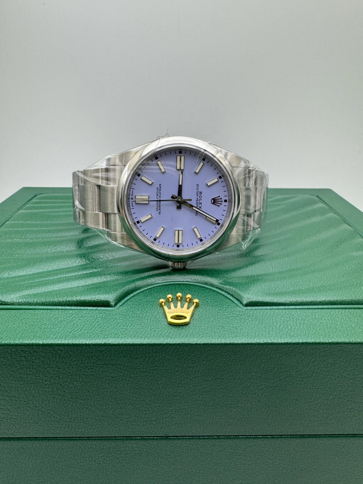 Rolex Oyster Perpetual 41mm 124300 Custom Lavender Dial Box & Papers + Original