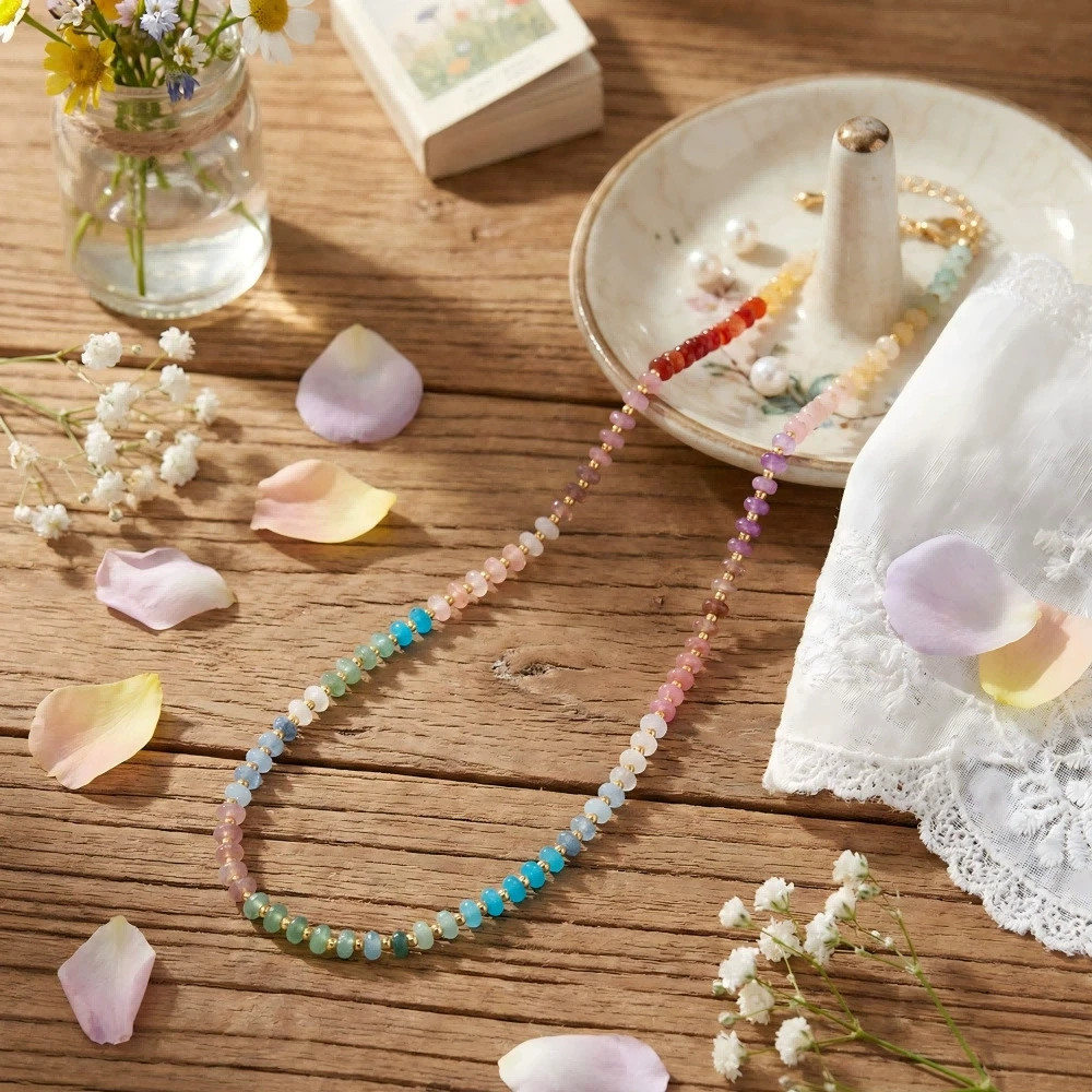 Assorted Rainbow Crystal Beaded Healing Bohemian Choker Necklace for Women Gift