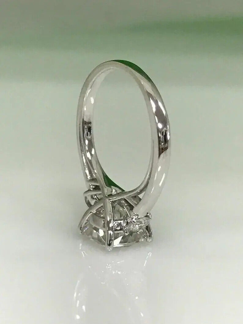White Diamond 2.80 Ct Cushion Cut Lab-Created Wedding Ring 925 Sterling Silver