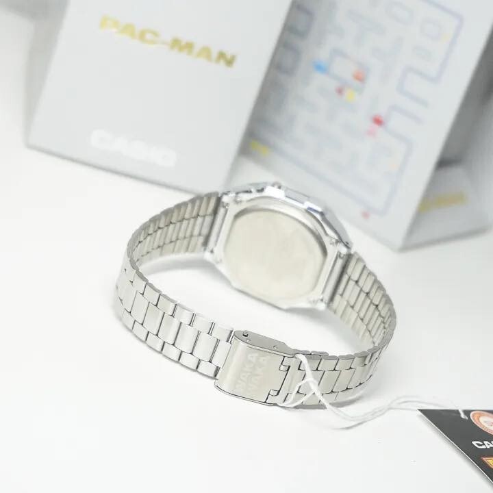 Casio A168WEPC-7A PAC-MAN Collaboration Digital Silver Stainless Steel Watch