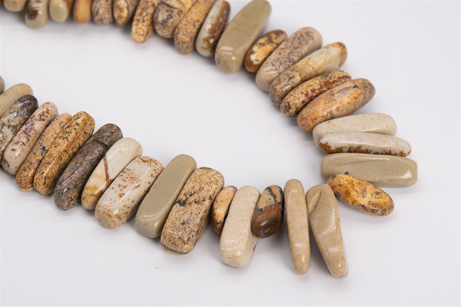 12-24×3-5MM Picture Jasper Stick Pebble Chip AAA Genuine Natural Loose Beads