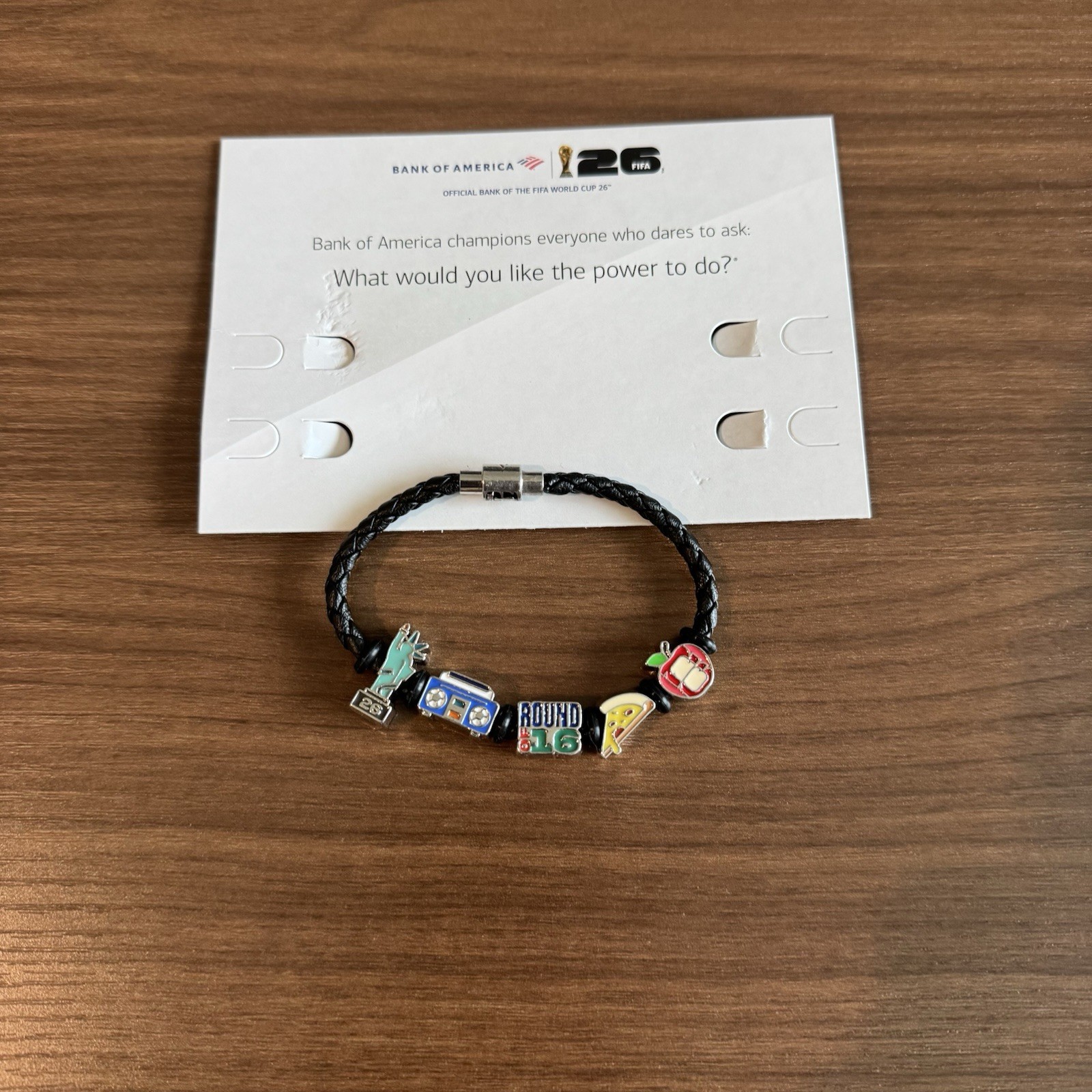 New 2026 FIFA World Cup Bank of America Charm Bracelet Sz S 8″ NJ NYC 07/05/26