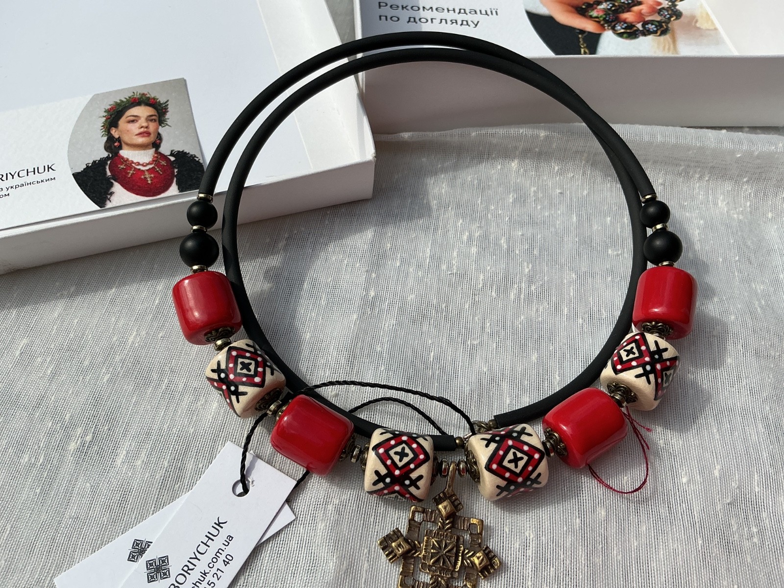 NWT Handmade Ukrainian Ethnic Jewelry Necklace Folk Style “Oksana Boriychuk