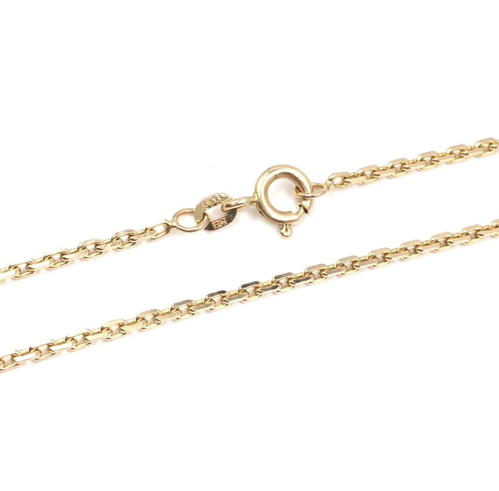14kt yellow gold necklace 46cm anchor shape 585 gold chain solid jewelry 1.8mm