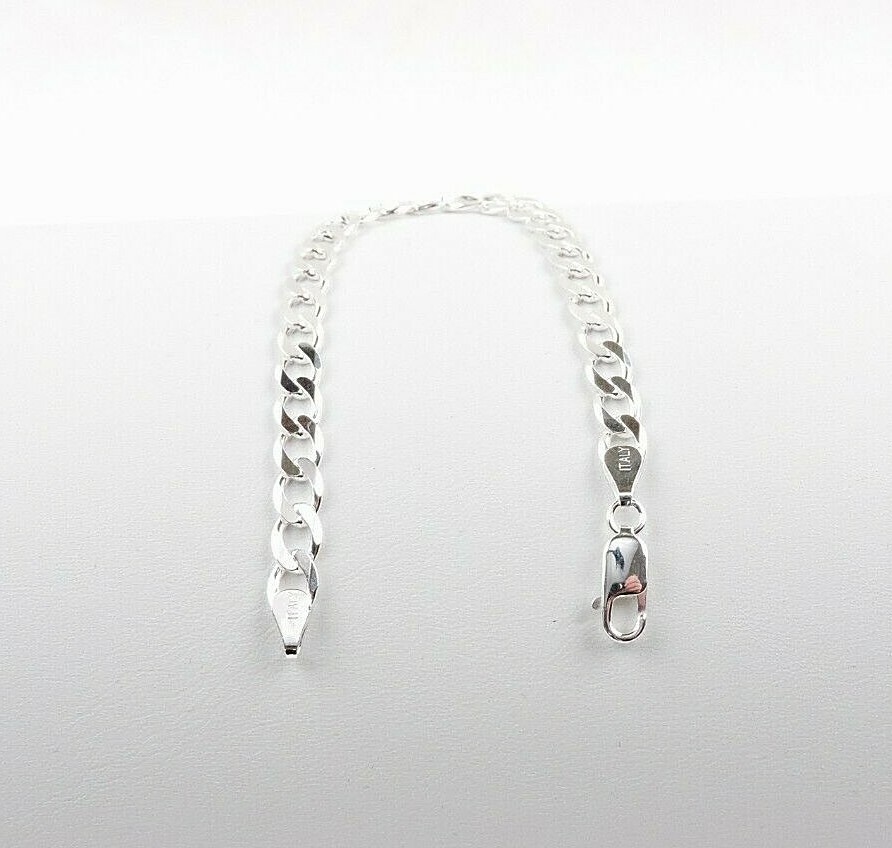 Sterling Silver 6 mm Curb Bracelet 7″ – 9″ – Free Gift Packaging