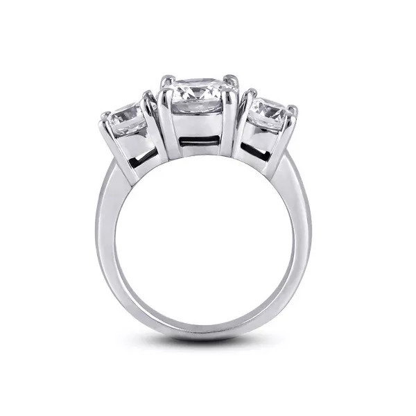 3-Stone Engagement Ring 14K Gold Classic 1.31 CT Round Lab-Grown Diamond D VS1