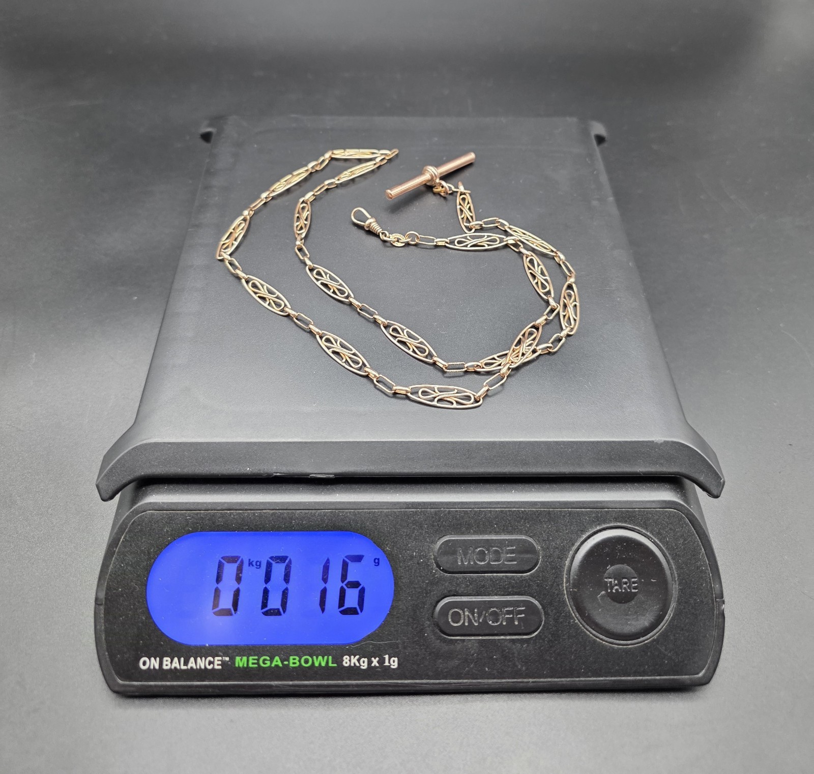 Antique Art Deco French Gold Plated Sautoir Pocket Watch Chain 65cm c1920s