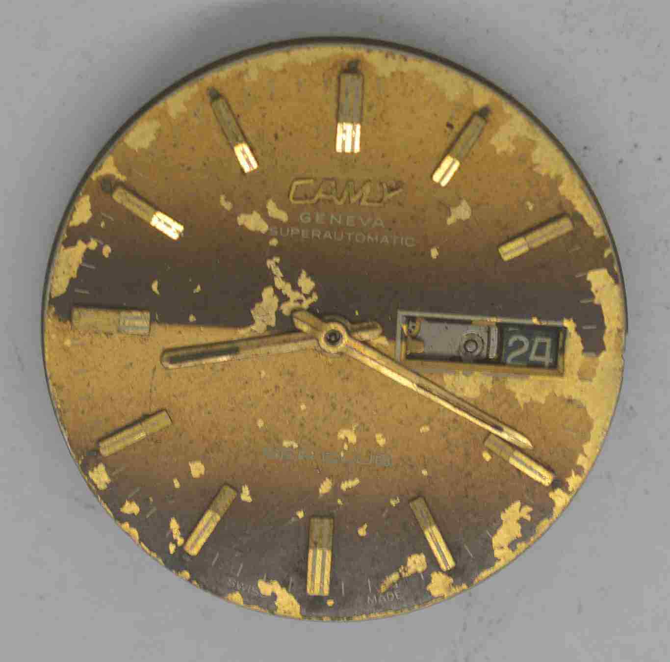 VTG CAMY SEA CLUB Movement & Dial. ETA 2879. For Parts