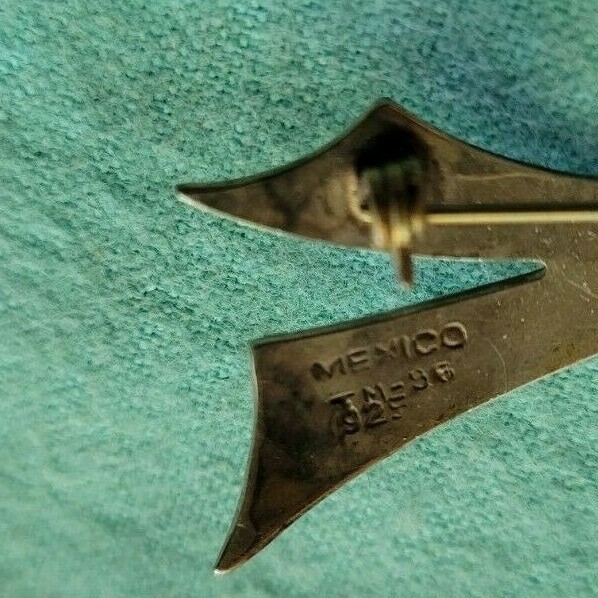 Signed TM-96 Sterling Fertility Ribbon Pin Brooch
