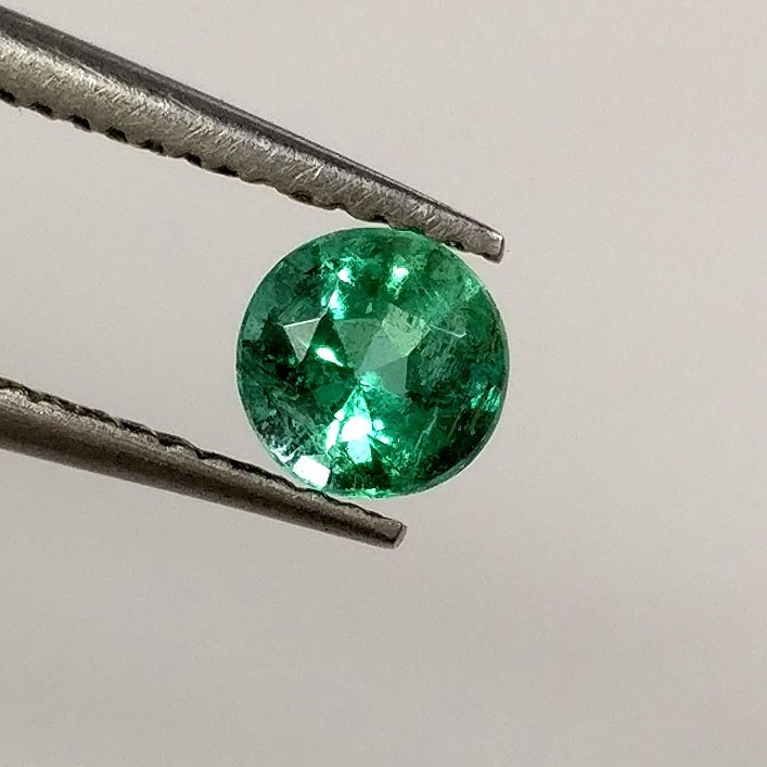 0.36ct Natural Emerald round 4.3mm nice green good luster pair