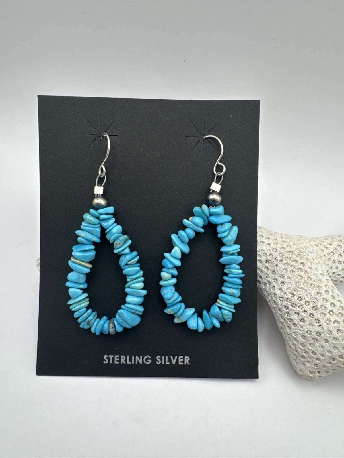 Turquoise Nugget Drop Earrings