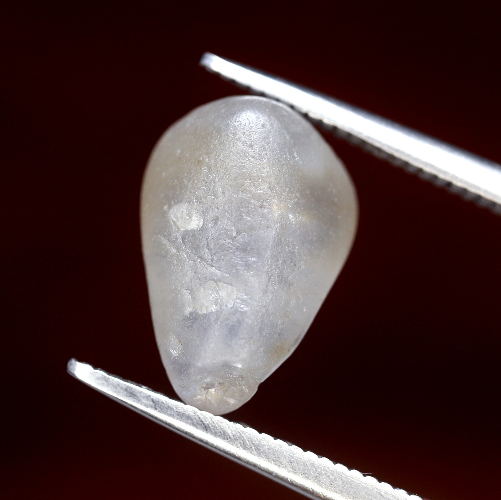 Certified 5.43ct Natural Unheated Ceylon White Sapphire Sri Lankan Rough 12x8mm