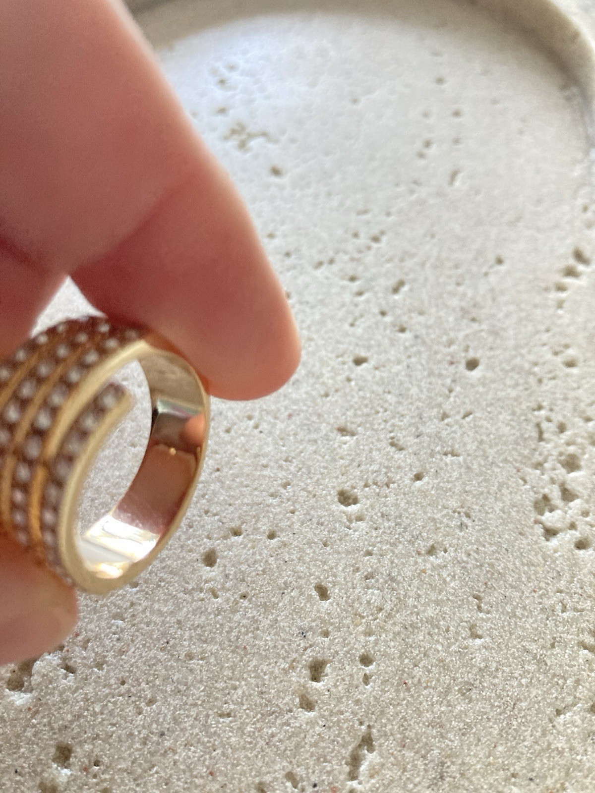 Vintage Gold Tone Rhinestone Wrap Ring Statement Bypass Cocktail Ring Romantic