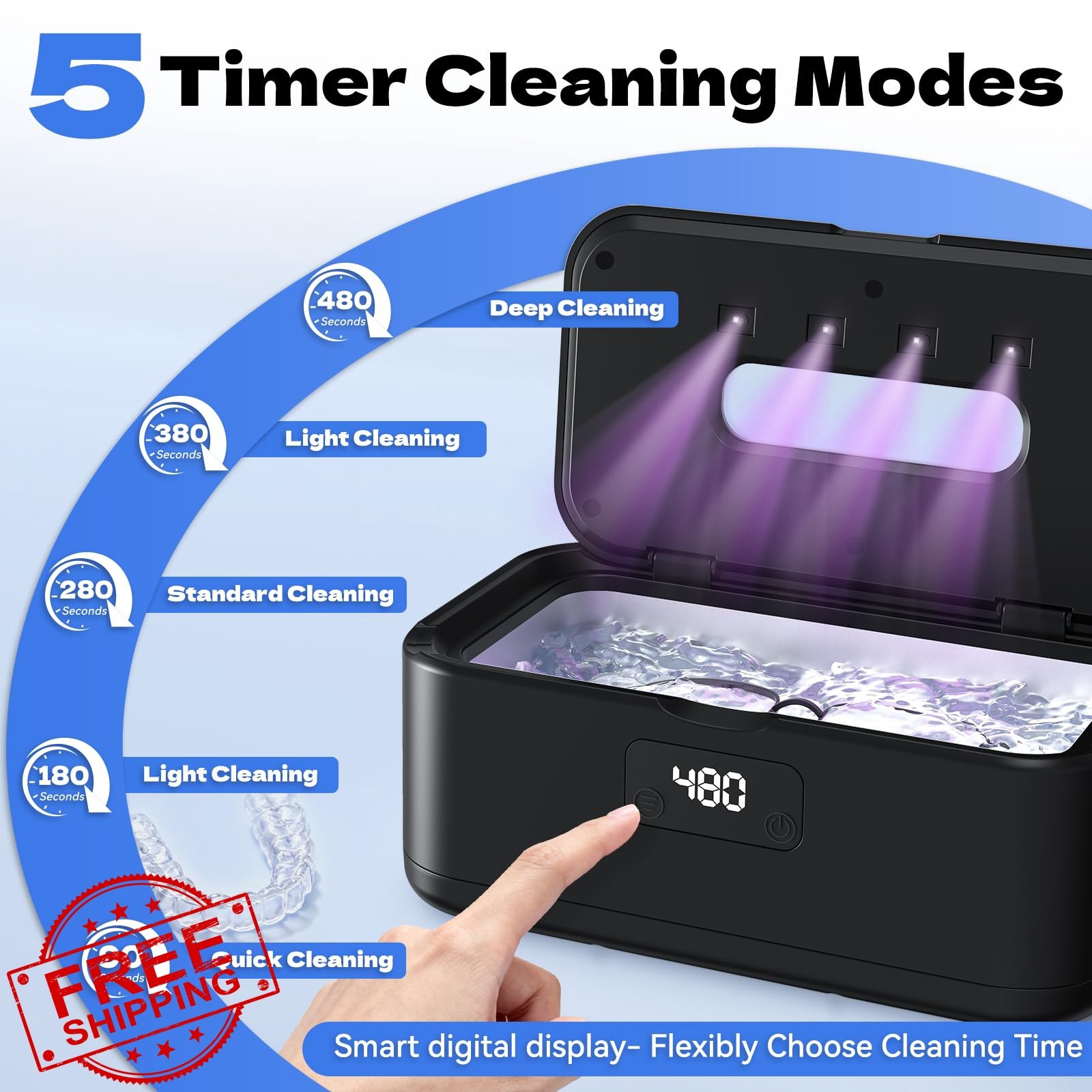 Ultrasonic Jewelry Cleaner, 50Khz Jewelry Cleaner Ultrasonic Machine for Jewe…